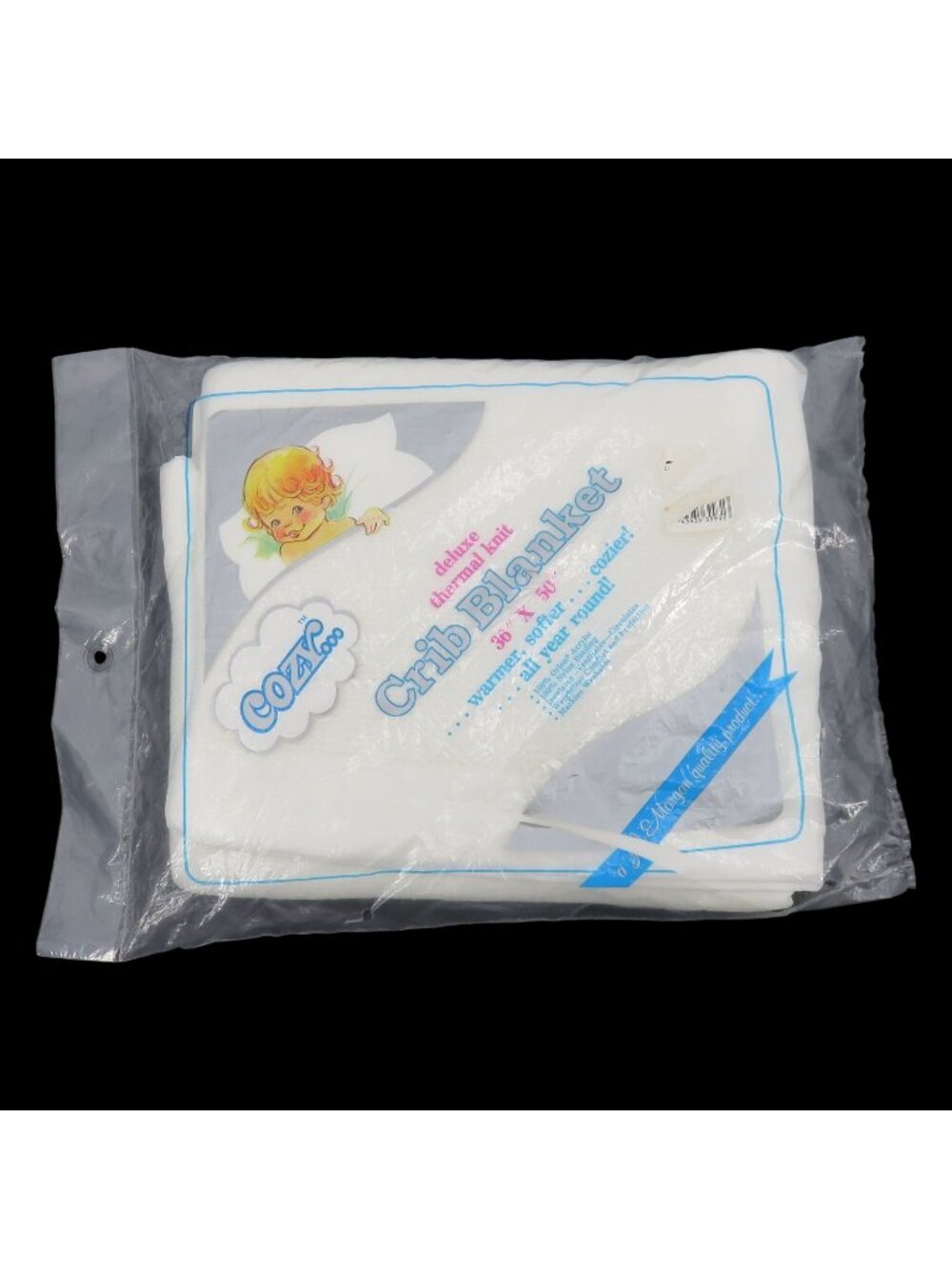 VTG Baby Morgan Deluxe Thermal Knit Crib Blanket Solid White 1984 NEW Open Pack